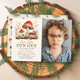 Little Fun Typ Mushroom Junge Foto Geburtstag Einladung