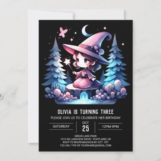 Little Fun Wizard Geburtstag Einladung (Vorderseite)