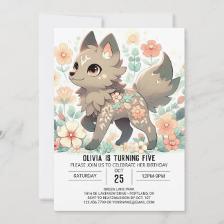 Little Fun Wolf Digital Geburtstag Einladung