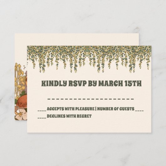 Little Fungi Gender Neutral Baby Shower RSVP Card (Vorne/Hinten)