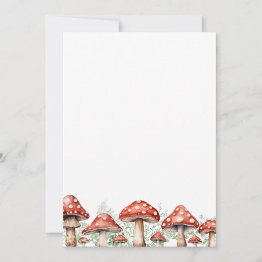 Little Fungi Mushroom zum Geburtstag Einladung (Rückseite)