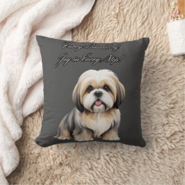 Little Furry Friend: Hellbraun und Weiß Pup Kissen