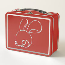 Little Fuzzy Bunnies & Leaping Coyote auf Rot