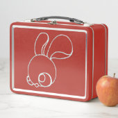 Little Fuzzy Bunnies & Leaping Coyote auf Rot Metall Brotdose (Beispiel)