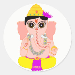 Little Ganesha Runder Aufkleber