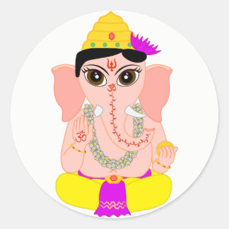 Little Ganesha Runder Aufkleber