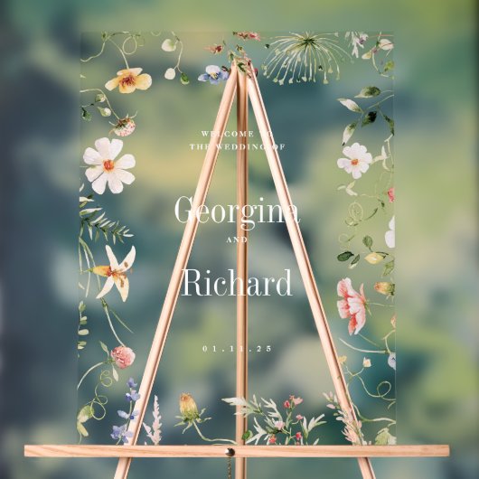 Little Garden Wedding Willkommenszeichen Acrylschild (Neutral)