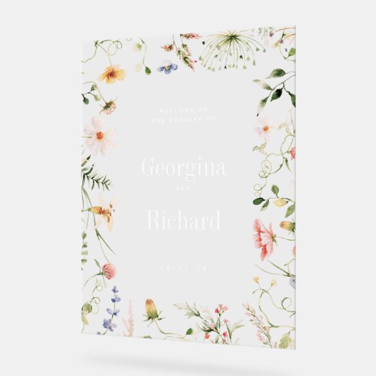 Little Garden Wedding Willkommenszeichen Acrylschild (Winkel)