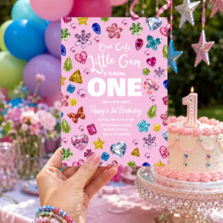 Little Gem Einladung zum ersten Geburtstag für Mäd