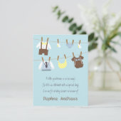 Little Gentleman Baby Boy Duwer Party Einladungen (Stehend Vorderseite)