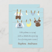 Little Gentleman Baby Boy Duwer Party Einladungen (Vorne/Hinten)