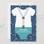 Little Gentleman Baby Shower Invitation, Bow Krawa Einladung (Rückseite)