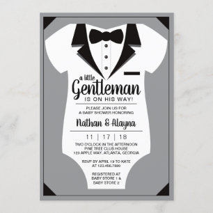 Little Gentleman Baby Shower Invitation, Tuxedo Einladung