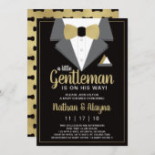 Little Gentleman Baby Shower Invitation, Tuxedo Einladung (Vorne/Hinten)