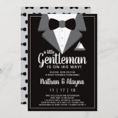 Little Gentleman Baby Shower Invitation, Tuxedo Einladung (Vorne/Hinten)