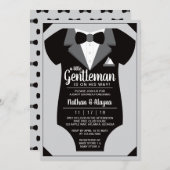 Little Gentleman Baby Shower Invitation, Tuxedo Einladung (Vorne/Hinten)