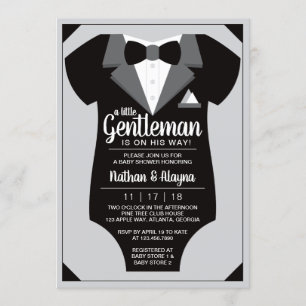 Little Gentleman Baby Shower Invitation, Tuxedo Einladung