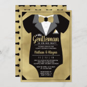 Little Gentleman Baby Shower Invitation, Tuxedo Einladung (Vorne/Hinten)