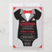 Little Gentleman Baby Shower Invitation, Tuxedo Einladung (Vorderseite)