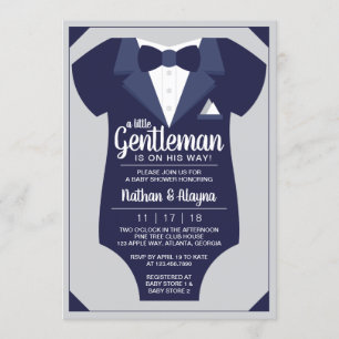Little Gentleman Baby Shower Invitation, Tuxedo Einladung