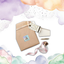 Little Gentleman Baby Shower | Quadratischer Aufkleber