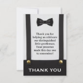 Little Gentleman Bowtie Boy Birthday Baby Shower Dankeskarte (Vorderseite)