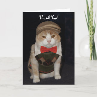 Little Gentleman Cat in Raute Sweater Vielen Dank Dankeskarte