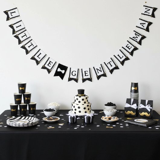 Little Gentleman Suspenders Boy Birthday Wimpelkette