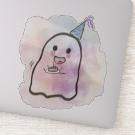 Little ghost celebrates birthday  aufkleber