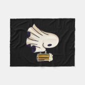 Little Ghost Drinking Beer Funny Halloween Costume Fleecedecke (Vorderseite (Horizontal))