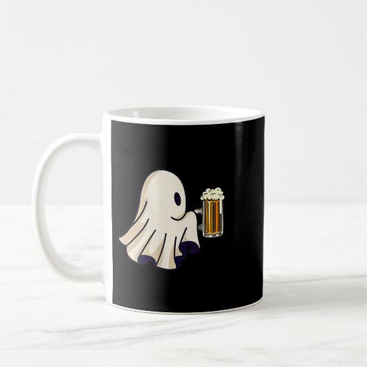 Little Ghost Drinking Beer Funny Halloween Costume Kaffeetasse (Links)