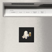 Little Ghost Drinking Beer Funny Halloween Costume Magnet (In Situ (Geschirrspüler))