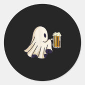 Little Ghost Drinking Beer Funny Halloween Costume Runder Aufkleber (Vorderseite)