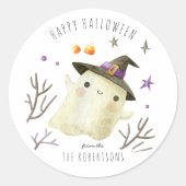 Little Ghost | Frohe Halloween-Leckerei Runder Aufkleber (Vorderseite)