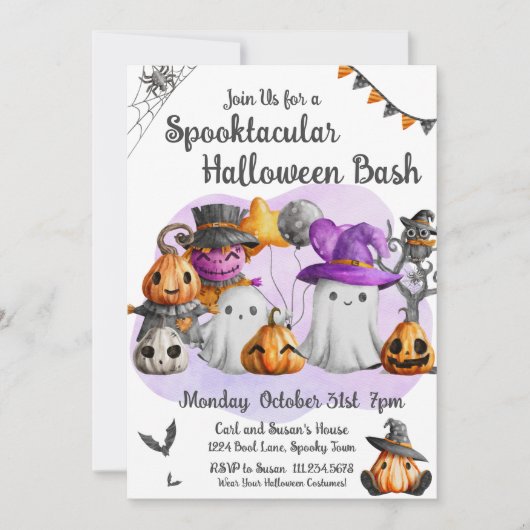 Little Ghost-Halloween-Party Einladung (Vorderseite)