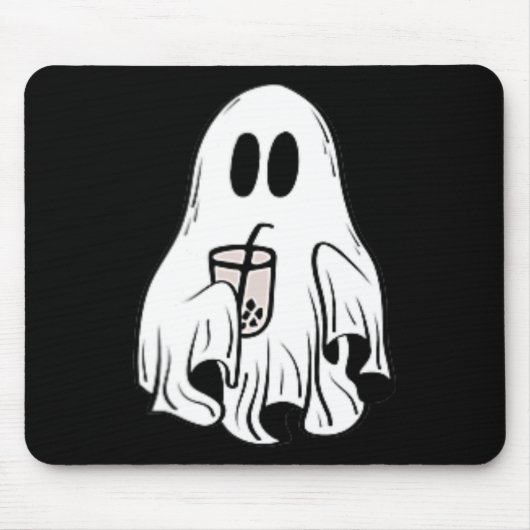 Little Ghost Ice Kaffee Spaß glücklich Halloween Mousepad (Vorne)