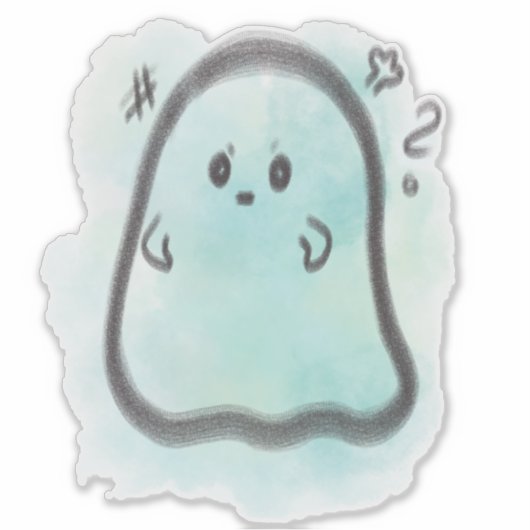Little ghost is angry aufkleber (Vorderseite)