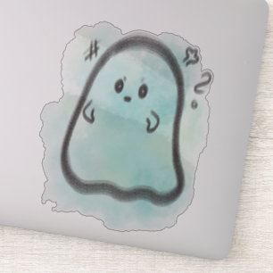 Little ghost is angry aufkleber