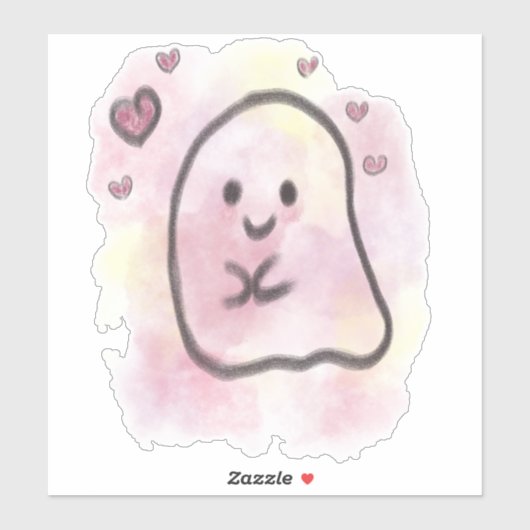 Little ghost is in love aufkleber (Blatt)