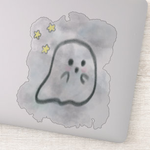 Little ghost is scared aufkleber