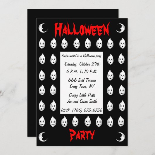 Little Ghost-Party Einladung (Vorne/Hinten)