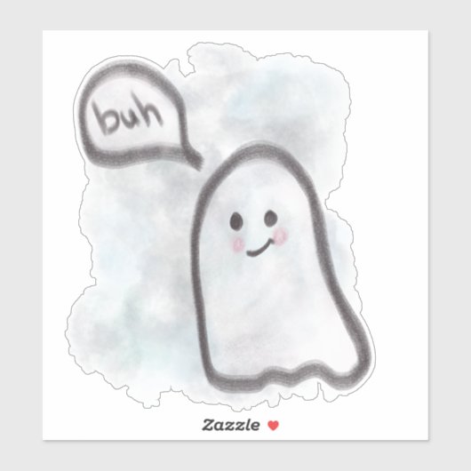 Little ghost says buh aufkleber (Blatt)