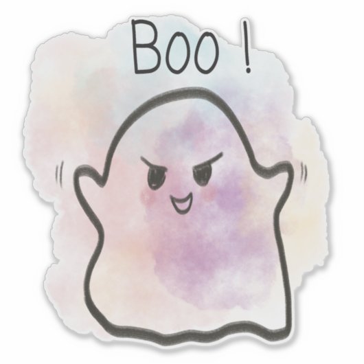 Little ghost shouts Boo Aufkleber (Vorderseite)