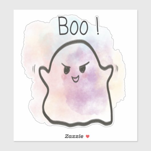 Little ghost shouts Boo Aufkleber (Blatt)