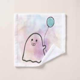 Little ghost with a balloon waschlappen