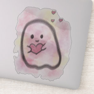Little ghost with heart aufkleber