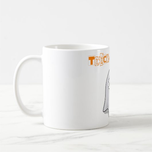 Little GHOST zu Halloween, Trick oder Treat? Kaffeetasse (Links)