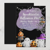 Little Ghosts Halloween-Party Einladung (Vorne/Hinten)