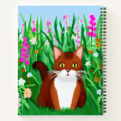 Little Ginger Brown Kitty in einem Feld der Blume Notizblock (Rückseite)