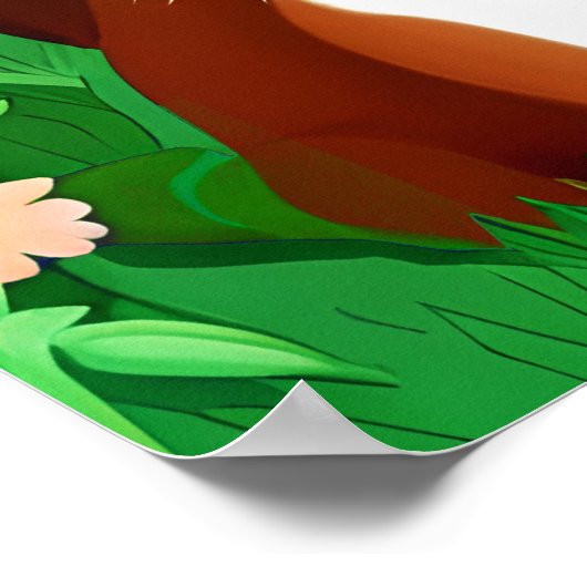 Little Ginger Brown Kitty in einem Feld der Blume Poster (Ecke)